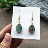Drop Hoop Tiffany Turquoise Earrings ED001-E
