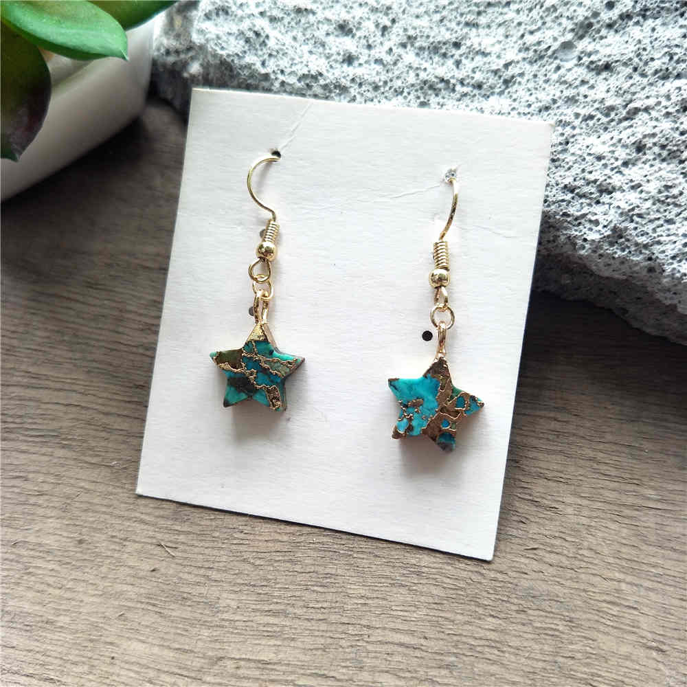 Star Hoop Tiffany Turquoise Earrings ED001-E