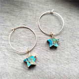 Star Hoop Tiffany Turquoise Earrings ED001-E