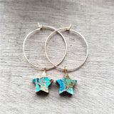 Star Hoop Tiffany Turquoise Earrings ED001-E