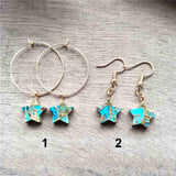 Star Hoop Tiffany Turquoise Earrings ED001-E