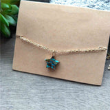 Star Gold Tiny Turquoise Charm Necklace ED001