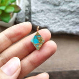 Diamond Shape Turquoise Charm Necklace ED001