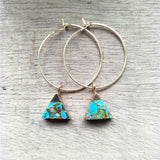 Triangle Hoop Tiffany Turquoise Earrings ED001-E
