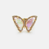 Gold Plated Zircon Colorful Butterfly Rings AL012