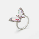 Gold Plated Zircon Colorful Butterfly Rings AL012