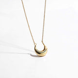 16" Gold Plated Brass U-shaped Pendant Crescent Necklace