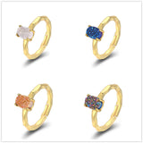 Tiny Durzy Prong Set Gold Adjustable Ring AL178