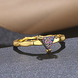 Tiny Durzy Prong Set Gold Adjustable Ring AL178