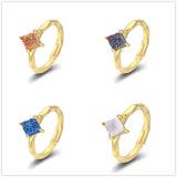 Tiny Durzy Prong Set Gold Adjustable Ring AL178