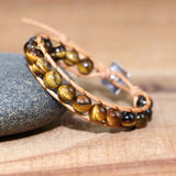 Natural Tiger Eye Handmade Boho Wrap Bracelet AL307