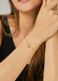 Interlocking Circles Gold Chain Bracelet, CZ Micro Pave, Infinity Jewelry AL586
