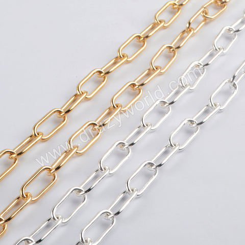 Paperclip Chains Making Jewelry Supply in Gold Silver Plated PJ473-G