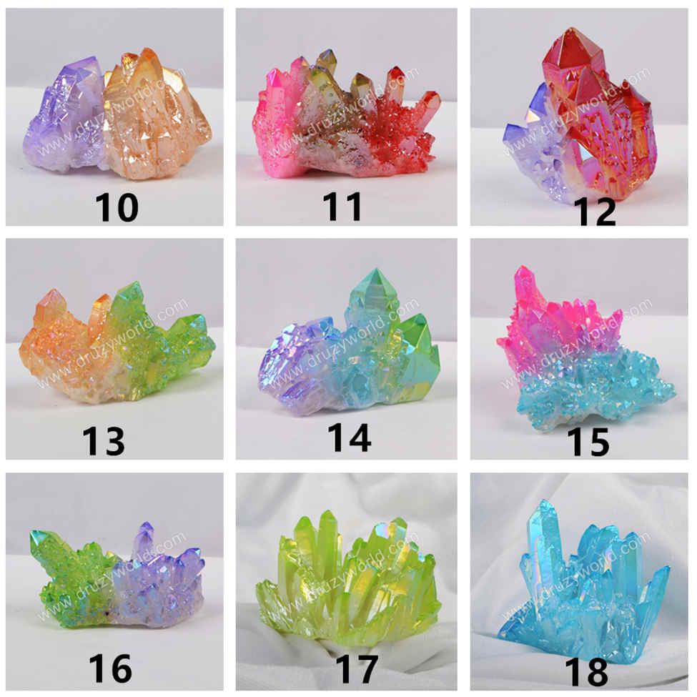 Aura Crystal Cluster,Rainbow Aura Quartz,Raw Angel Aura Rainbow Crystal,Crystals and Stones,Raw Angel Aura Cluster,Aura Crystal