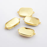 Gold Plated Bezel Natural Stone Connector WX1624