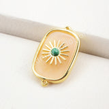 Gold Plated Bezel Natural Stone Connector WX1624