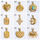 Stainless Steel Multi Kind Stone Pendant Oil Drip Pendant, For DIY Jewelry Making, You choose the Pendant and Chain AL548