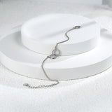 Interlocking Circles Gold Chain Bracelet, CZ Micro Pave, Infinity Jewelry AL586