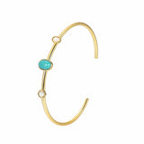 Wholesale Skinny Gold Plated Brass Manmade White Opal Howlite Turquoise Bracelet, Adjustable Cuff Bracelet AL587
