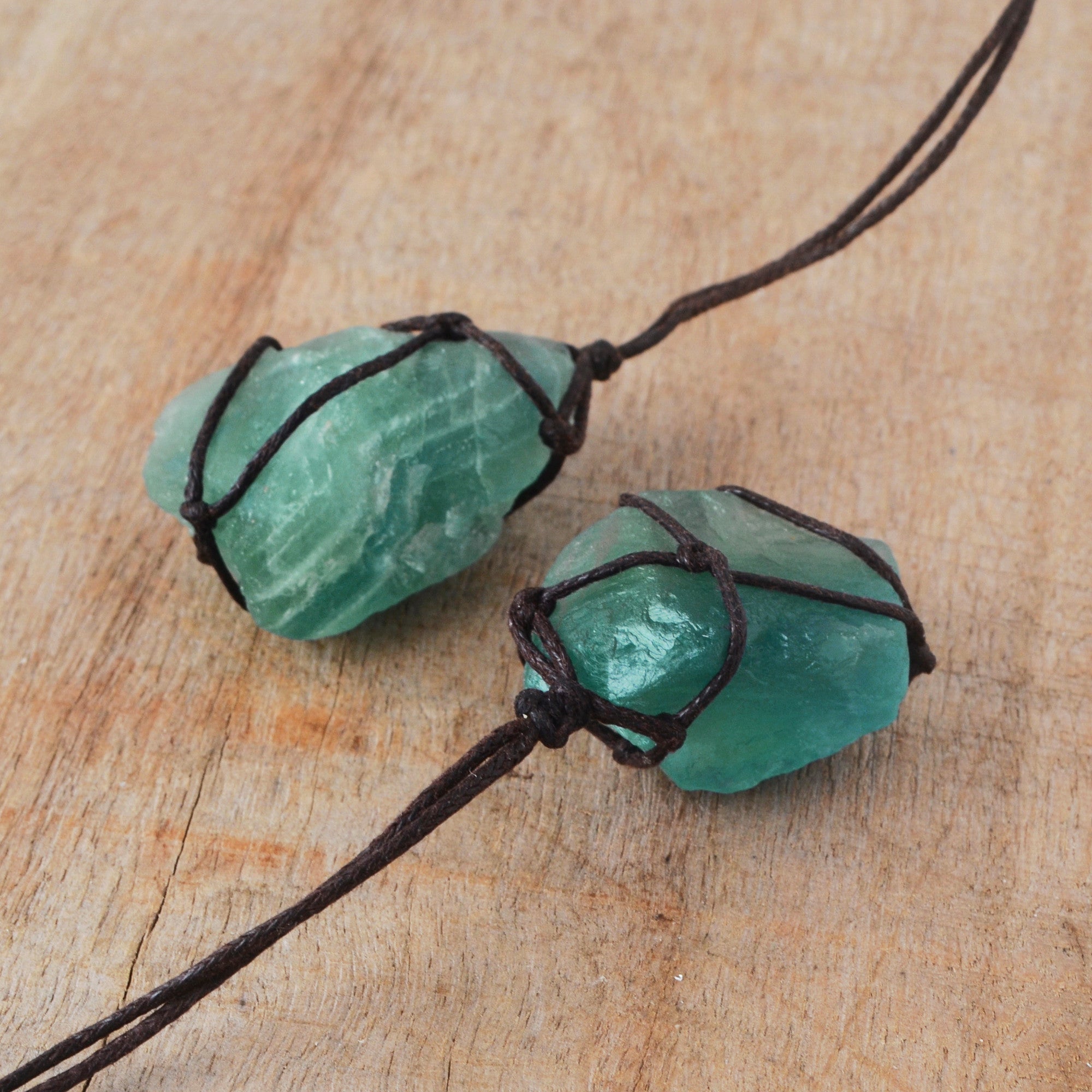 Natural Raw Fluorite Wrap Necklace, Healing Crystal Gemstone Necklace Jewelry HUS003 green fluorite pendant necklace