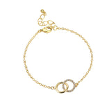 Interlocking Circles Gold Chain Bracelet, CZ Micro Pave, Infinity Jewelry AL586