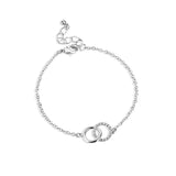 Interlocking Circles Gold Chain Bracelet, CZ Micro Pave, Infinity Jewelry AL586