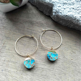 Round Hoop Tiffany Turquoise Earrings ED001-E