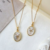 Wholesale Gold Plated Oval White Shell Carved Scorpion Pendant Necklace, Natural Shell Jewelry KZ008