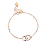 Interlocking Circles Gold Chain Bracelet, CZ Micro Pave, Infinity Jewelry AL586