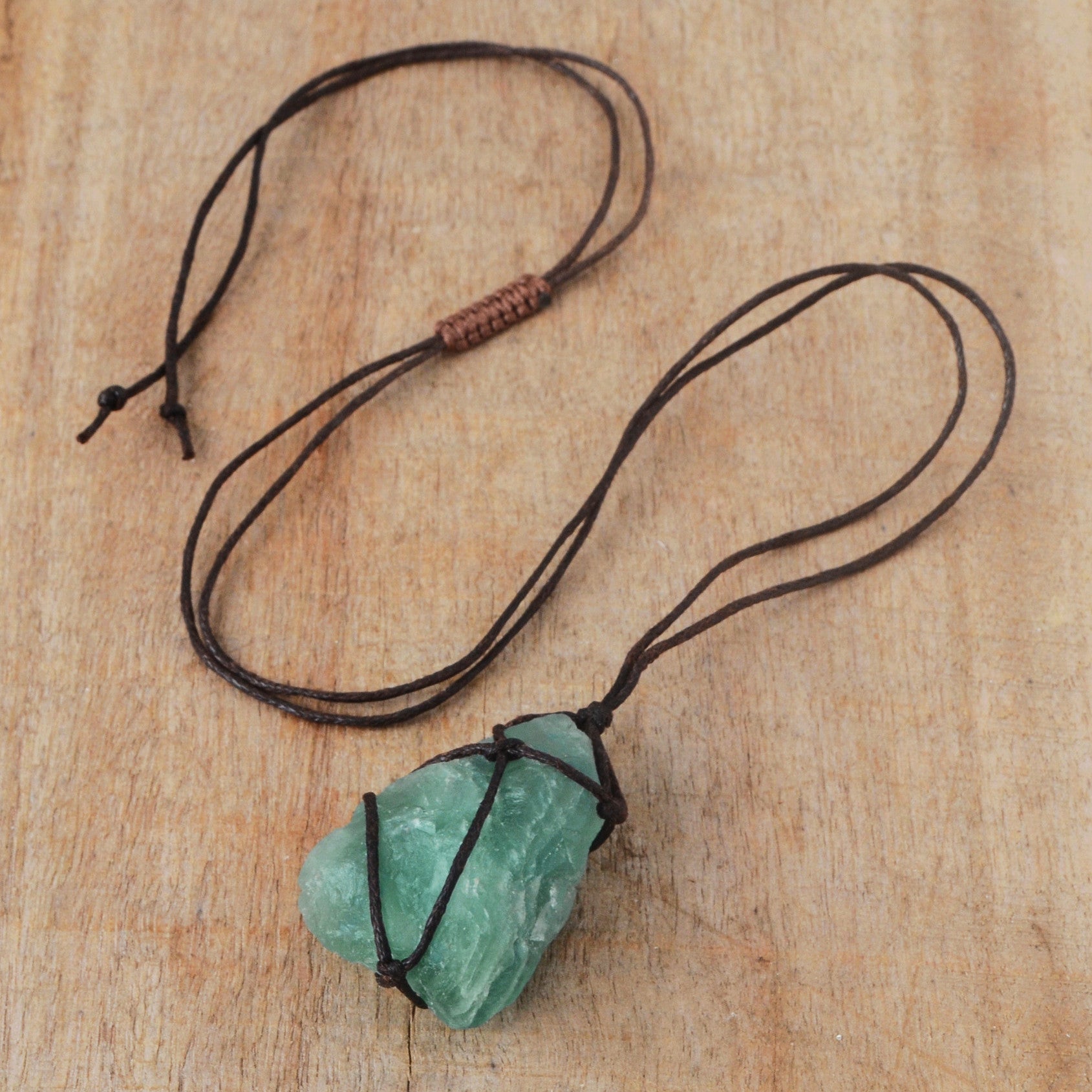 Natural Raw Fluorite Wrap Necklace, Healing Crystal Gemstone Necklace Jewelry HUS003