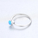 925 Sterling Silver Opal Statement Ring, Round Opal Fashion Jewelry AL557