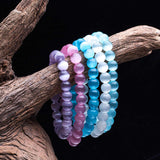 Cats-Eys Stone 8mm Bead Yoga Bracelet AL275