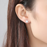 S925 Sterling Silver Diamond Opal Stud Earrings, CZ Opal Studs, Fashion Opal Jewelry AL558