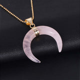 Natural Stone Double Horn Necklace AL145