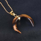 Natural Stone Double Horn Necklace AL145