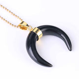 Natural Stone Double Horn Necklace AL145