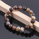 Natural Agate 10mm Beaded Bracelet AL121