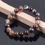 Natural Agate 10mm Beaded Bracelet AL121