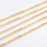 18 Inch 18K Gold Plated Copper Finished Chain Necklace Finding Golden Flat Cable Chain Losbter Clasp PJ004-18-18K