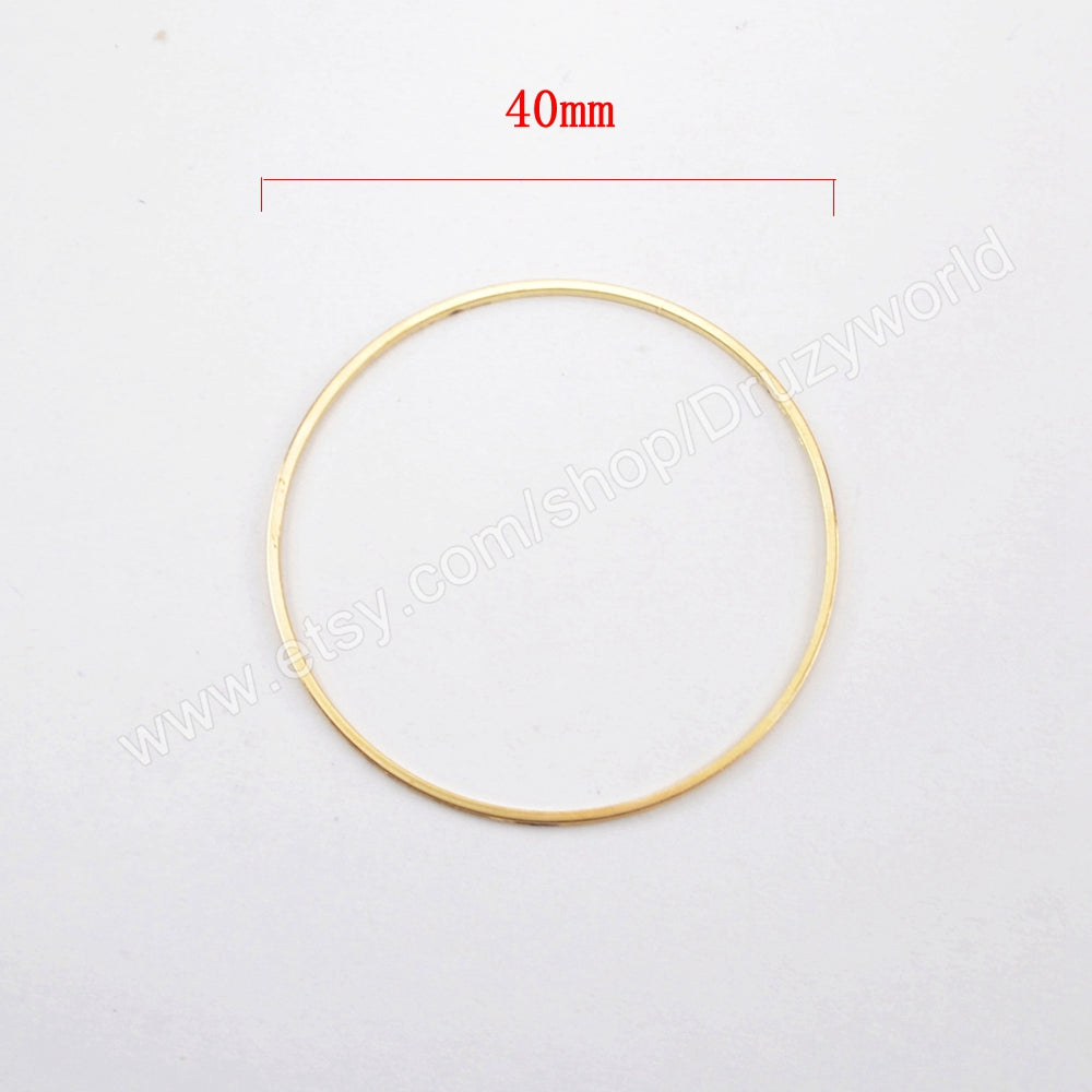 40mm gold ring findings gold plated brass rings for jewelry making