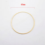 100 pcs Gold Plated Brass Soldered Circle Ring Finding 40mm Round Hoops NO-9