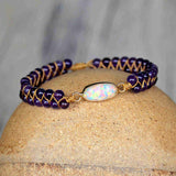 Gold Oval White Opal Amethyst 4mm Beads Wire Wrap Bracelet, Handmade Boho Jewelry HD0288