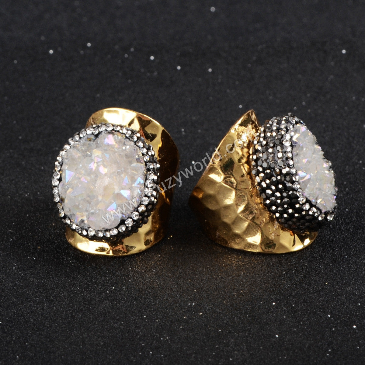 Gold Plated Druzy Ring