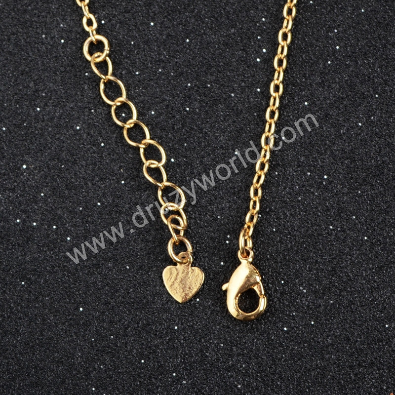 26 Inch 14K Gold Plated Copper Finished Chain Necklace Finding Golden Flat Cable Chain Losbter Clasp PJ005-26-G