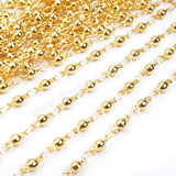 30" Gold Plated Copper 3mm Beads Finished Chain Connector Necklace Finding PJ011-15x2-G