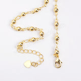 30" Gold Plated Copper 3mm Beads Finished Chain Connector Necklace Finding PJ011-15x2-G