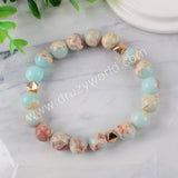 Sea Sediment Jasper 10mm Beads Stretch Bracelet Fashion Women Jewelry HD0136