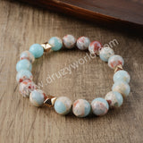 Sea Sediment Jasper 10mm Beads Stretch Bracelet Fashion Women Jewelry HD0136