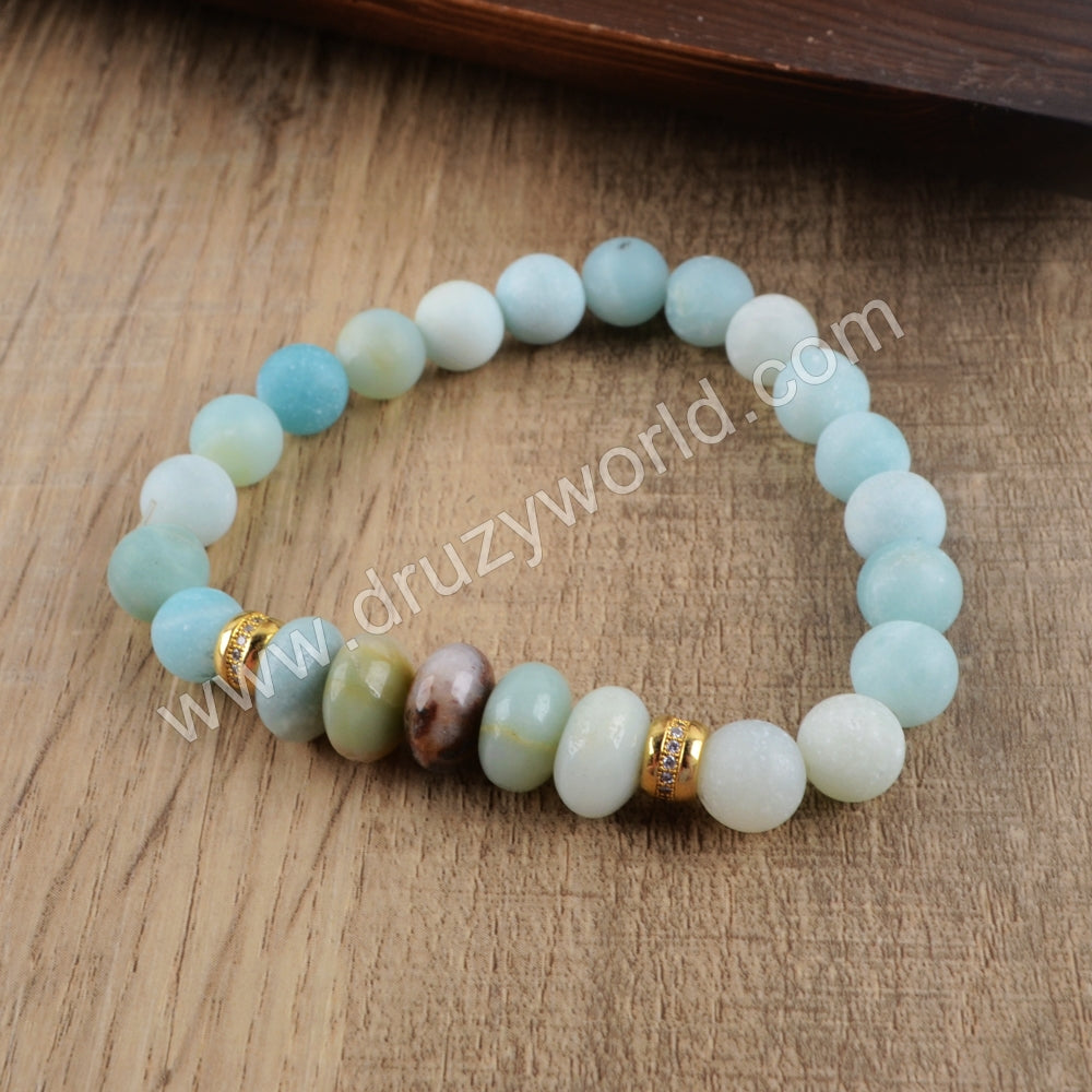 8mm Amazonite Stones Beads Stretch Bracelet For Women Jewelry Fashion Jewelry HD0135