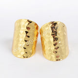 Gold Plated Open Band Ring Blank Ring With Decorative Pattern PJ029-G